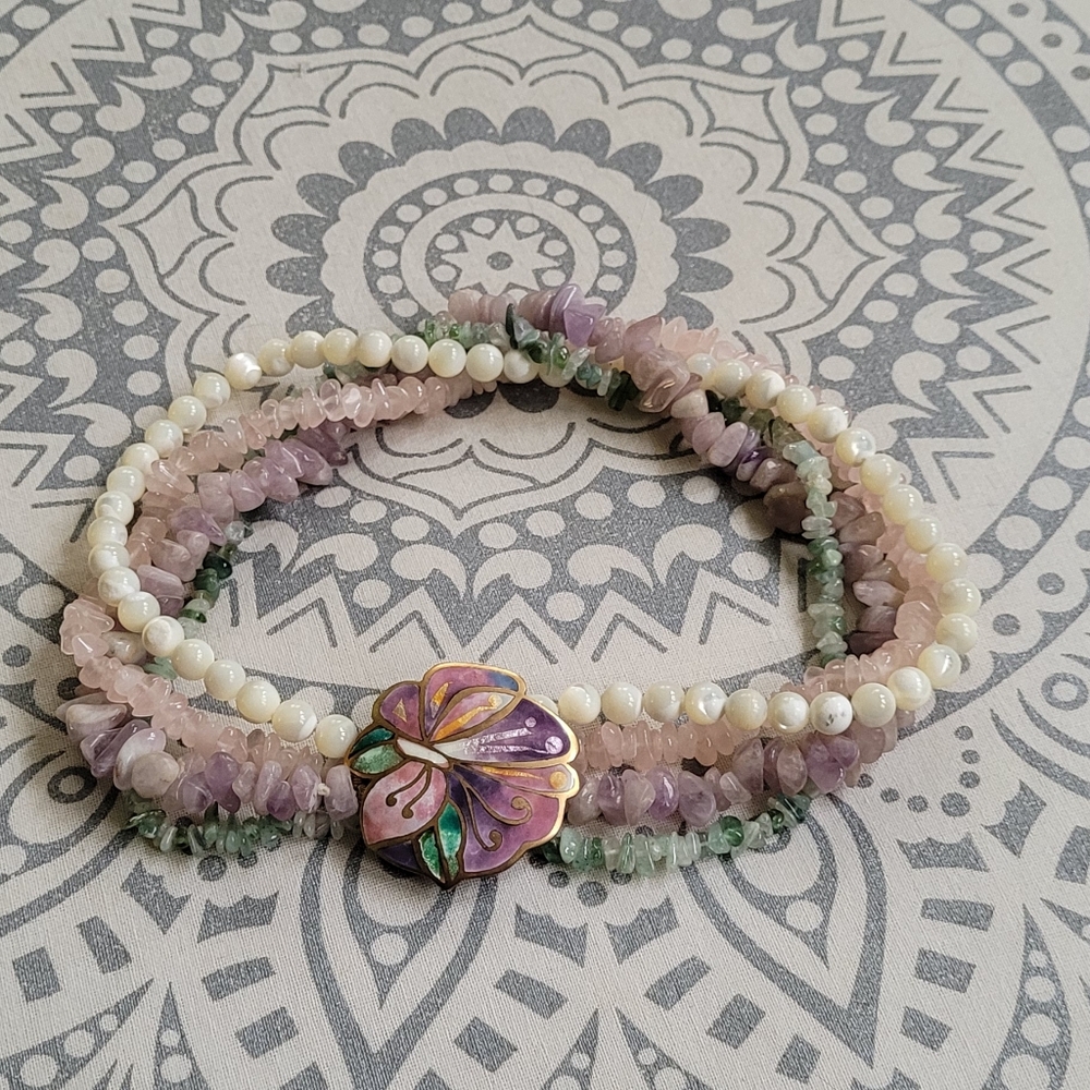 Vintage Champlevé Choker SIGNED by Artist